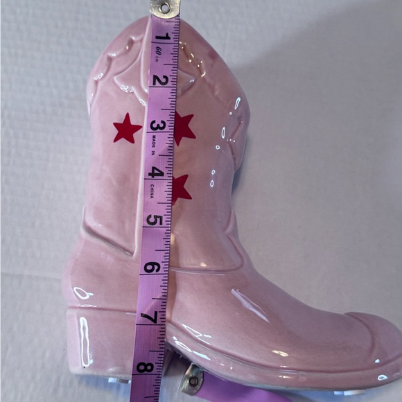 Pink Cowboy Boot Planter / Vase Western Cowgirl Decor NWOT - Picture 6 of 8